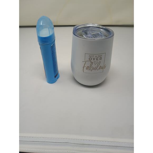 Not A Day Over Fabulous Insulated Tumbler w/ Lid - White Travel Mug - Picture 5 of 5